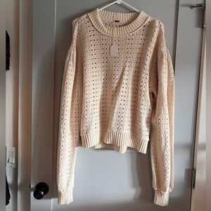 Off white free people sweater with hole design